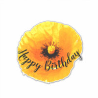 Joyeux Anniversaire Floral Fleur de pavot jaune or