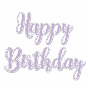 Sticker Joyeux Anniversaire Lavande Purple Couleur personn
