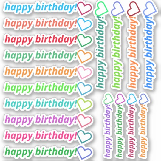 Sticker Joyeux Anniversaire Moderne Forme D Ensemble Zazzle Fr