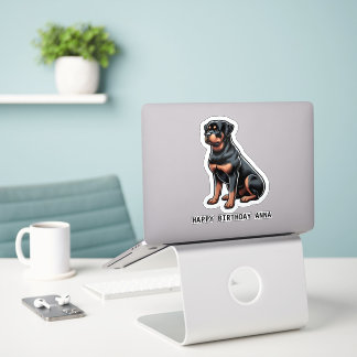 Sticker Joyeux anniversaire nom chien 