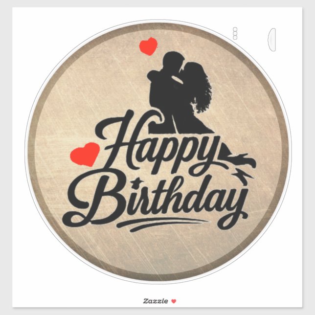 Sticker Joyeux Anniversaire Romantique (Feuille)