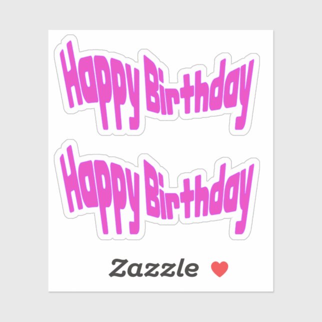 Sticker Joyeux Anniversaire Rose Clair  (Feuille)