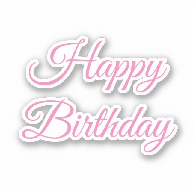 Sticker Joyeux Anniversaire rose Couleur personnalisée Cou (Devant)