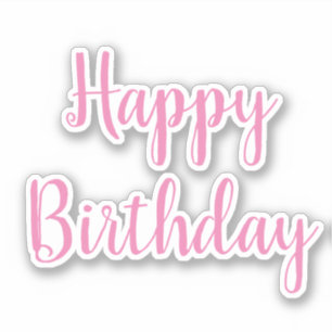 Sticker Joyeux Anniversaire Rose White Girls Party Couleur
