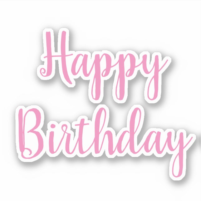 Sticker Joyeux Anniversaire Rose White Girls Party Couleur (Devant)