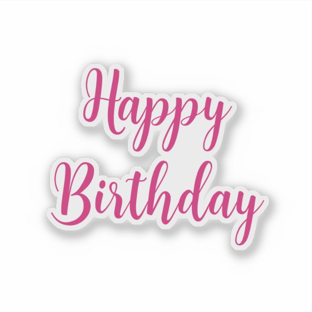 Sticker Joyeux anniversaire Simple minimaliste rose (Devant)