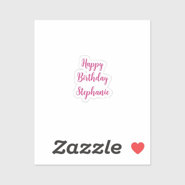 Sticker Joyeux Anniversaire Simple Nom personnalisé Script (Feuille)