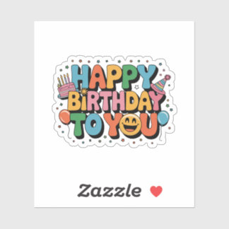 Sticker Joyeux Anniversaire Smiley