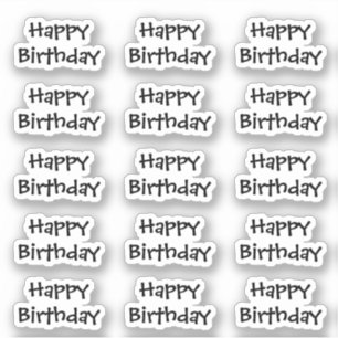Sticker Joyeux Anniversaire Texte Personnalisé Âge Couleur