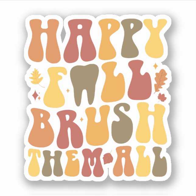 Sticker Joyeux automne les brosse tous Dentist Thanksgivin (Devant)