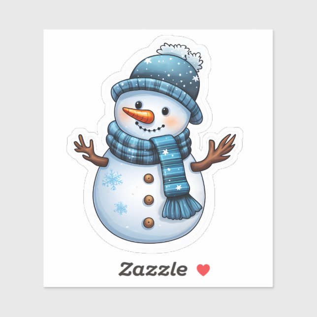 Sticker Joyeux Blue Snowman (Feuille)