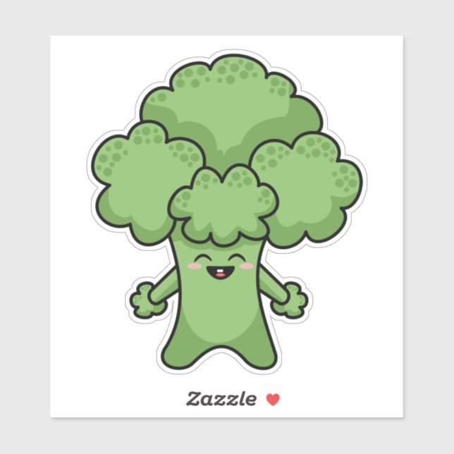 Sticker Joyeux Brocoli vert (Feuille)