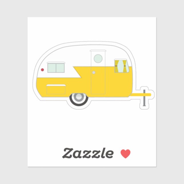 Sticker Joyeux Camper Jaune (Feuille)