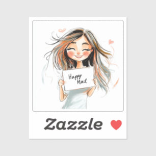 Sticker Joyeux courrier, femme