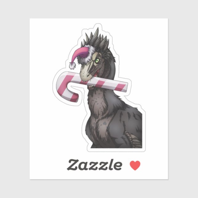 Sticker Joyeux dinosaure de Noël (Feuille)