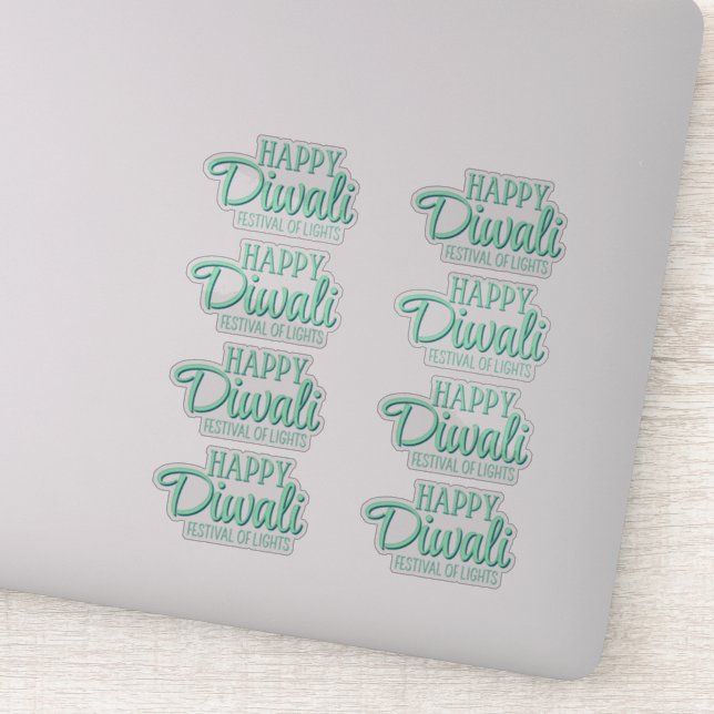 Sticker Joyeux Diwali Festival des lumières Aqua Deepavali (Détail)