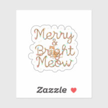 Joyeux et Lumineux Meow Silhouette de Chat Noël
