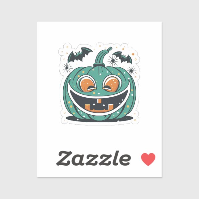 Sticker Joyeux Halloween ! Découpez une citrouille ! (Feuille)