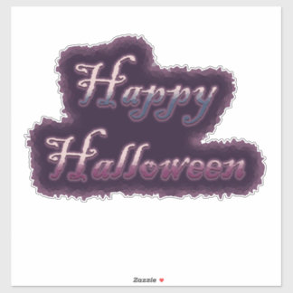 Sticker Joyeux Halloween gothique violet