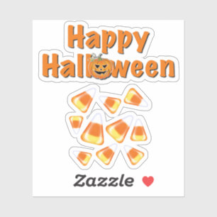 Sticker Joyeux Halloween   maïs bonbon  citrouille