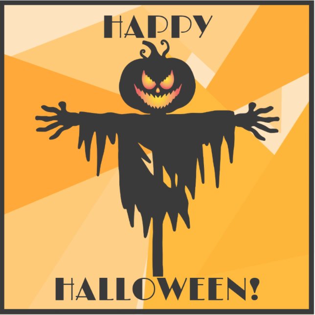 Sticker Joyeux Halloween noir orange (Devant)