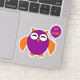 Sticker Joyeux hibou de fête d'Halloween en forme