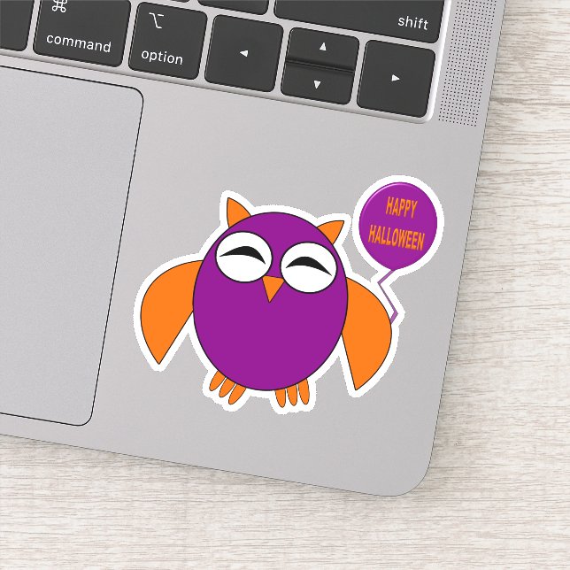 Sticker Joyeux hibou de fête d'Halloween en forme (Détail)