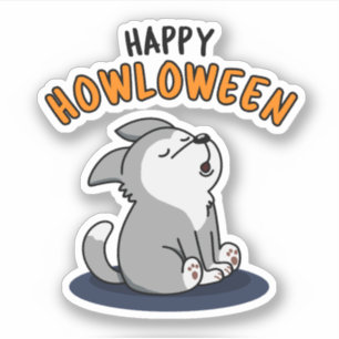 Sticker Joyeux Howloween Funny Chien Pun