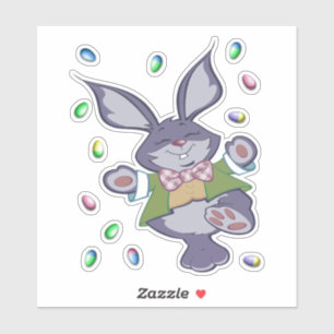 Sticker Joyeux Lapin Aux Oeufs