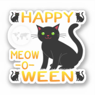 Sticker Joyeux Meow-O-Ween