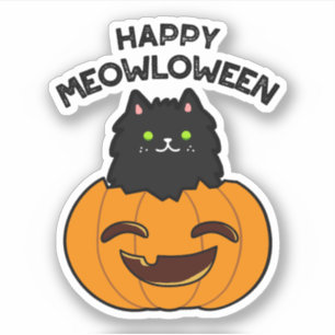 Sticker Joyeux Meowloween Funny Halloween Pun