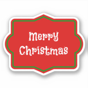 Sticker Joyeux Noël bannière rouge, texte blanc