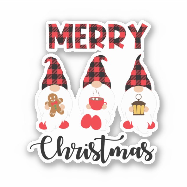 Sticker Joyeux Noël - Buffalo nus plaid (Devant)