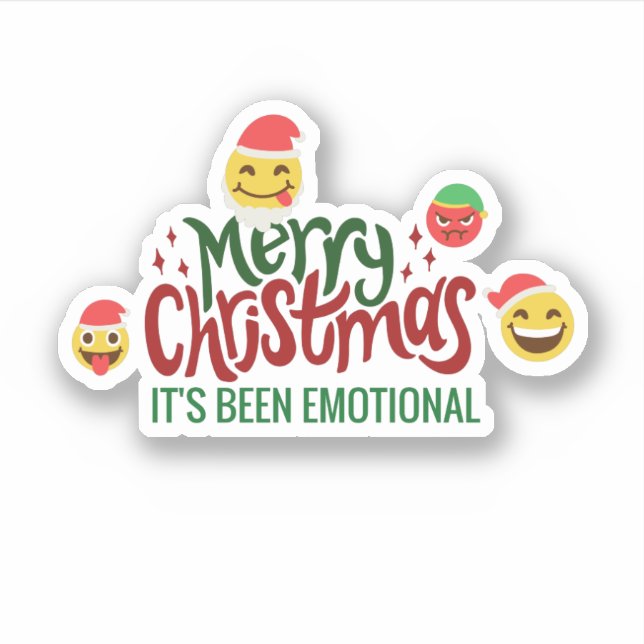 Sticker Joyeux Noël C'est ÉMOTIONNEL Drôle EMOJI (Devant)