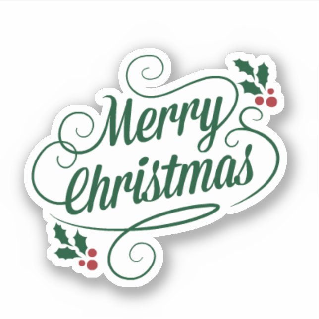 Sticker Joyeux Noël, design de vacances coloré (Devant)