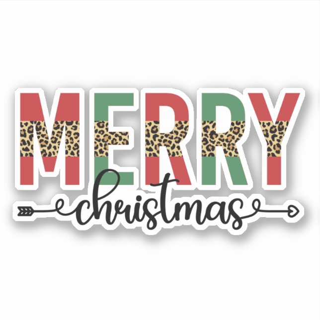 Sticker Joyeux Noël Famille Noël Fête Cadeaux (Devant)