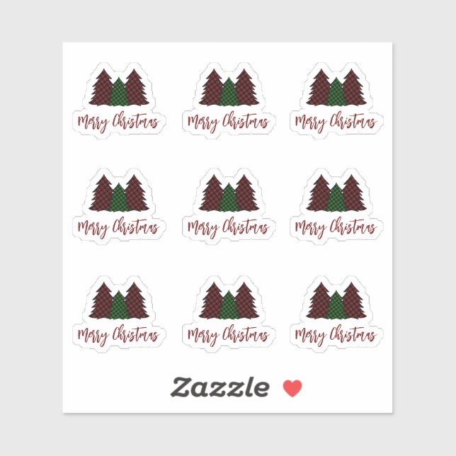 Sticker Joyeux Noël Joyeux emballage cadeau par courrier é (Feuille)