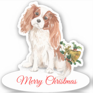 Sticker Joyeux Noël K Charles Spaniel Custom-Cut Vinyl