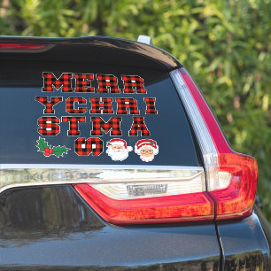 Sticker Joyeux Noël Rouge Buffalo Lettres Plaid