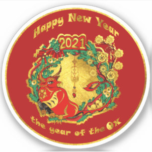 Sticker Joyeux Nouvel An chinois du boeuf