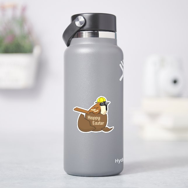 Sticker Joyeux Oeuf Chocolat Sparrow à Pâques (HydroFlask)