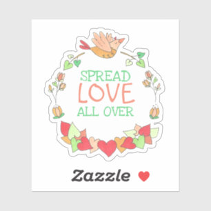 Sticker Joyeux Oiseau Volant Étaler L'Amour Sur Une Belle