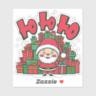 Sticker Joyeux Père Noël de dessin animé Noël