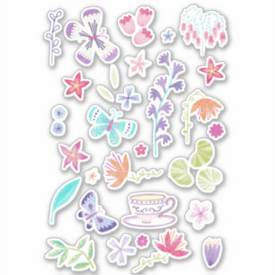 Sticker Joyeux printemps peint