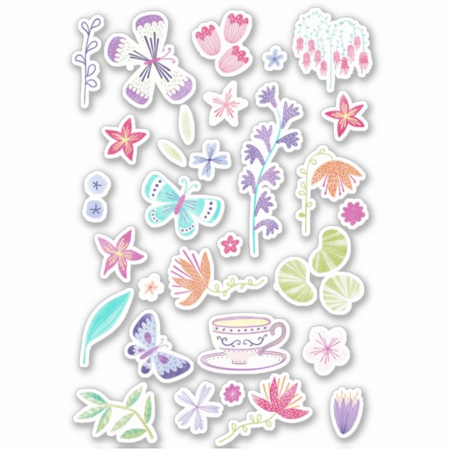 Sticker Joyeux printemps peint (Devant)