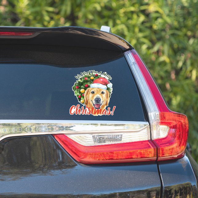 Sticker Joyeux récupérateur d'or de Noël (Côté voiture)
