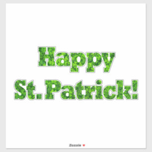 Sticker Joyeux Shamrock de typographie St Patrick Clover v