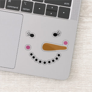 Sticker Joyeux Snowman Face Noël
