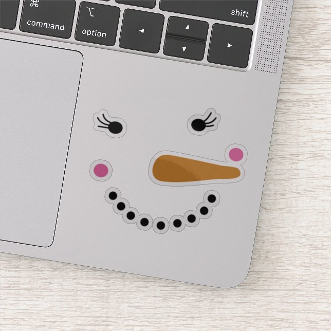 Sticker Joyeux Snowman Face Noël (Détail)