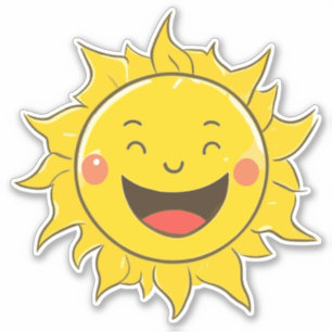 Sticker Joyeux soleil de rire